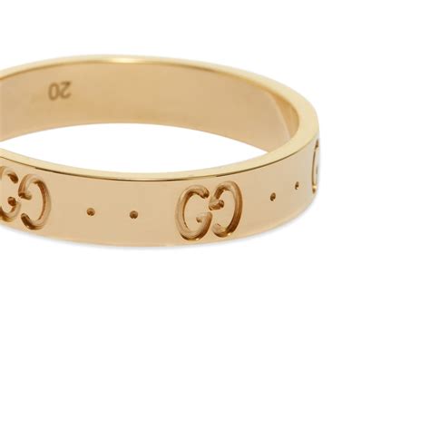 gucci ring icon thin band|Gucci gold textured icon ring.